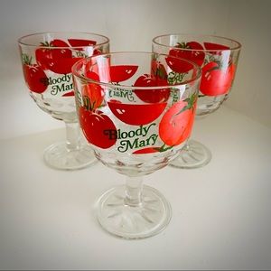 Retro Bloody Mary cocktail glasses